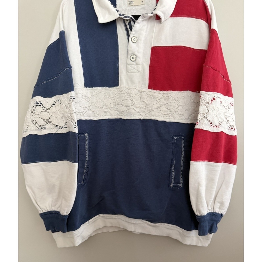 Free People We The Free American Dream Polo Women's Size Medium - Picture 5 of 15